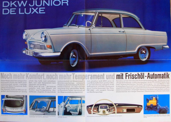 DKW F11 Junior Modellprogramm 1961 Automobilprospekt (10334)